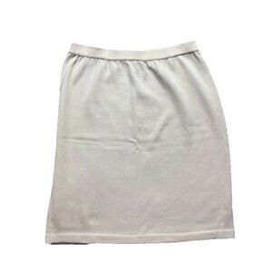 ST. JOHN MARIE GRAY COLLECTION Cream Santana Knit Pencil Skirt Size 14